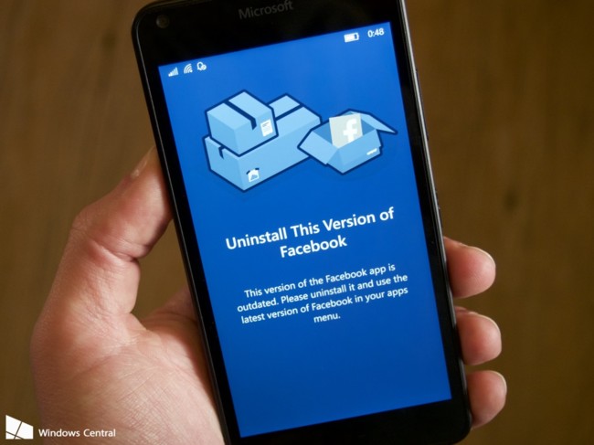 Facebook Beta Please Uninstall Lumia640