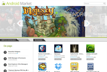 La web del Android Market recibe novedades