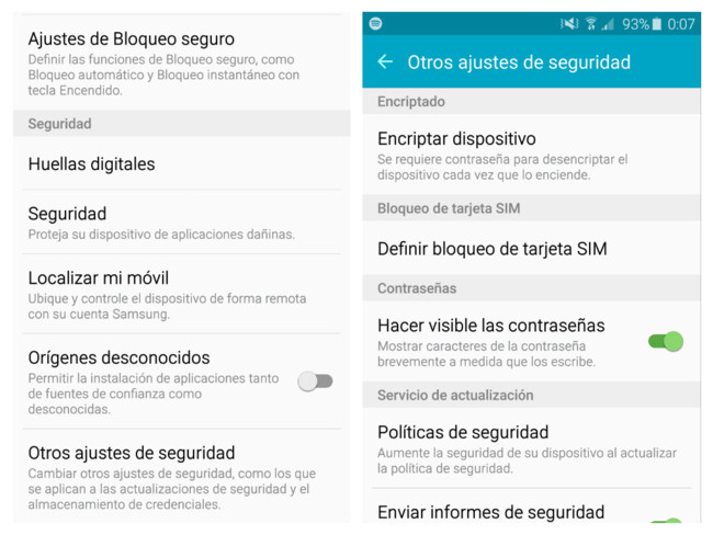 Encriptar Samsung