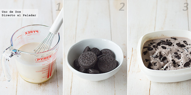 Helado de galletas Oreo. Receta paso a paso