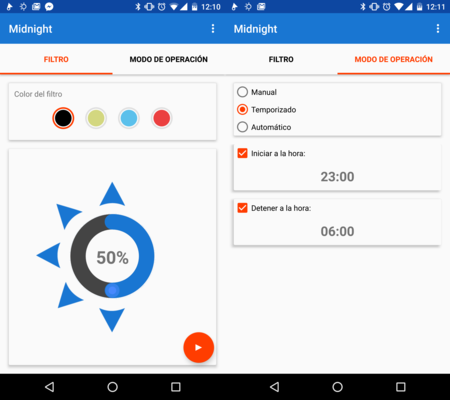 Midnight: un app de filtros para reducir el brillo de la pantalla y evitar la fatiga visual