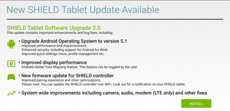 La tableta Nvidia Shield recibe su ración de Android 5.1 Lollipop vía OTA