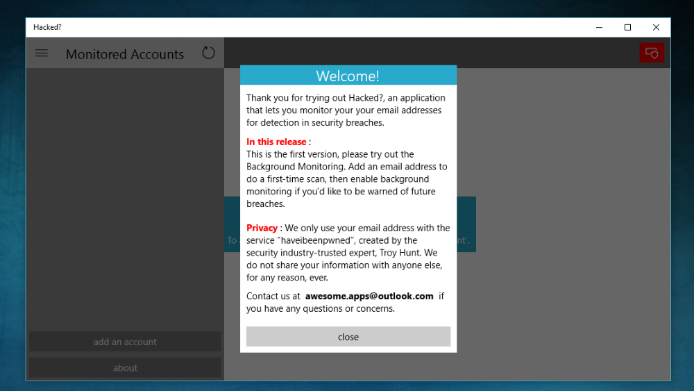 'Hacked?' Con esta app universal de Windows 10 sabrás si tu 'Hacked?' Con esta app universal de Windows 10 sabrás si tu