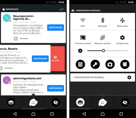 Snowball, una interesante alternativa para el centro de notificaciones de Android
