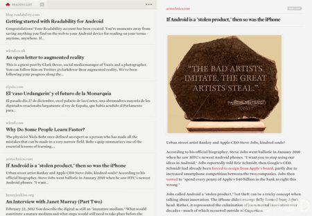 Readability llega a Android, una forma cómoda de guardar y leer artículos