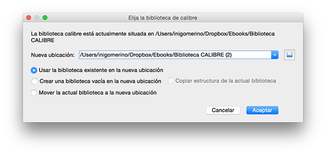 Tutorial Calibre - Crear una nueva biblioteca