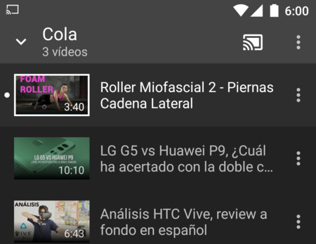YouTube para Android rediseña la cola de reproducción de Google Cast para hacerla más intuitiva