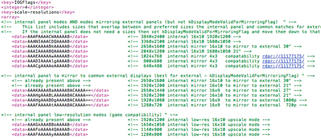 Referencias a dos pantallas retina en Mountain Lion