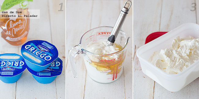 Helado de yogur o yogur helado. Receta paso a paso