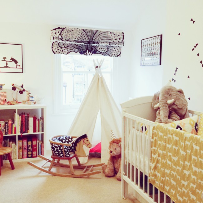 Monochrome Geometric Teepee Childrens Bedroom Nursery 2
