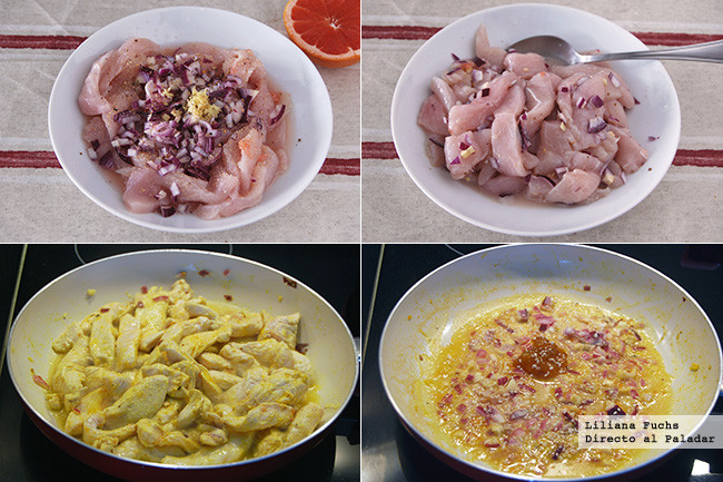 Pollo en salsa agridulce de Pomelo. Pasos