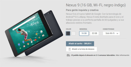 Nexus 9 ya a la venta en Google Play desde 389 euros. Nexus 6 y Sony Smartwatch 3 próximamente