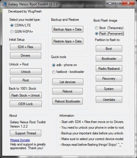 Galaxy Nexus Root Toolkit se actualiza con función de backup para aplicaciones y datos