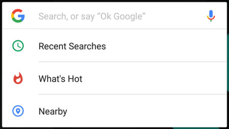 Google para Android añade nuevas secciones en su caja de búsqueda: recientes, tendencias y cercano
