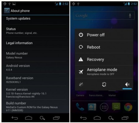 Disponible ya la primera ROM 4.0.4 para el Galaxy Nexus europeo