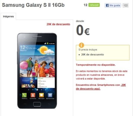 Vodafone agota el stock de Samsung Galaxy SII por enésima vez