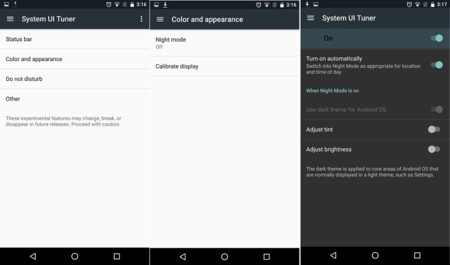 Android N preview 3 elimina el tema oscuro, no el modo noche