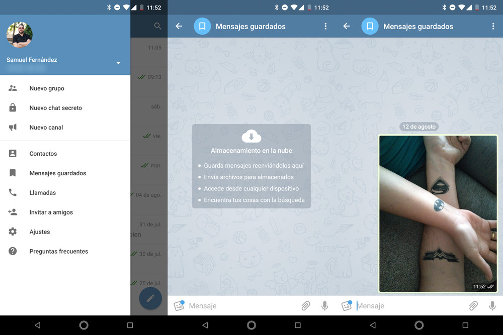 Usando los Mensajes Guardados de Telegram