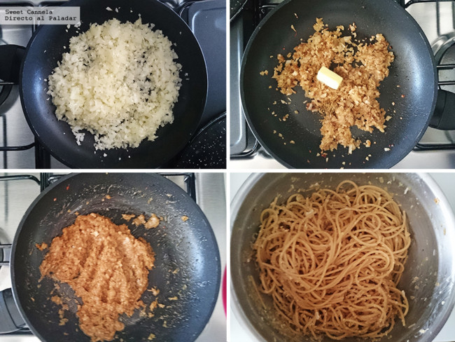 Preparacion Spaghetti Con Salsa Anchoas