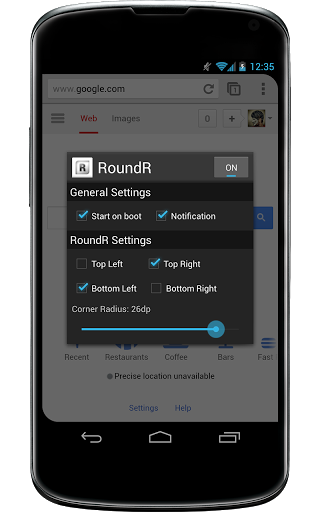 RoundR redondea las esquinas de la pantalla de nuestro Android