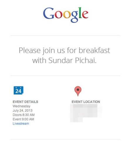 Google anuncia un evento para el 24 de julio con Sundar Pichai ¿Android 4.3 y nuevo Nexus 7?