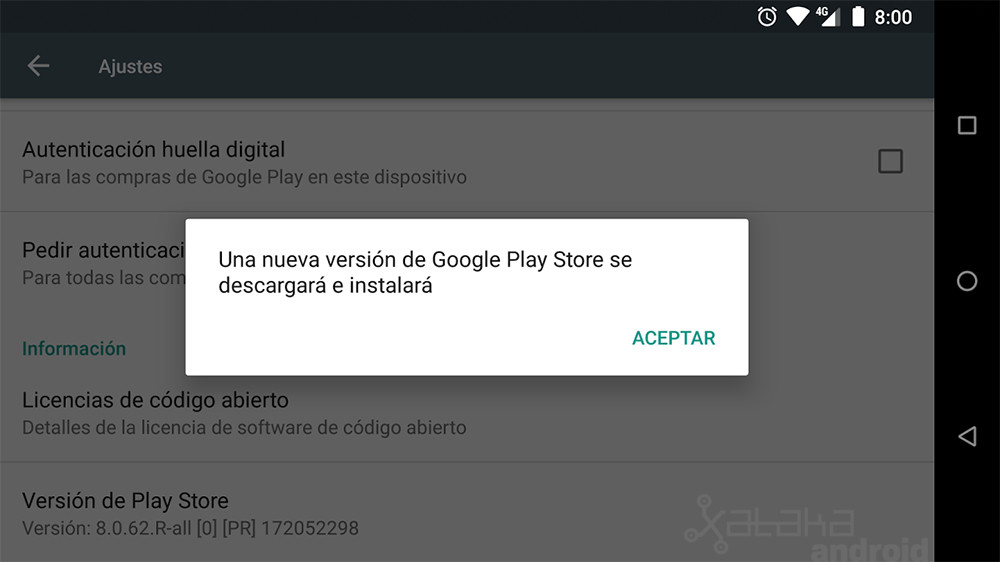 Play Store No Actualizado