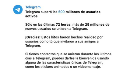 Mensaje de Telegram