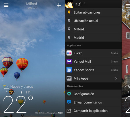 Yahoo! renueva su aplicación del tiempo con más información y un mejor diseño
