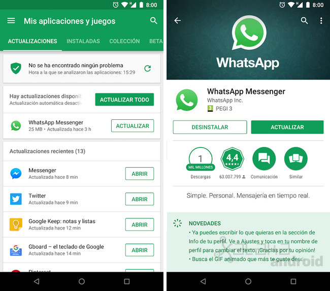 Whatsapp Actualización