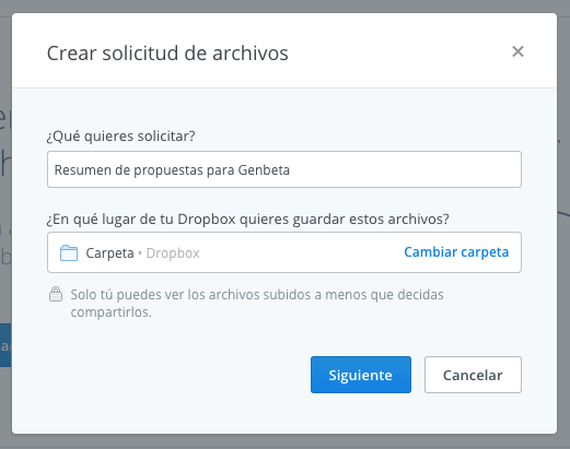 Dropbox Solicitud 2