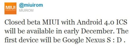 MIUI sobre Android 4.0 llegará en diciembre al Nexus S