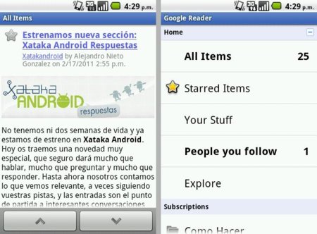 Reader para Android se renueva, con algunos fallos