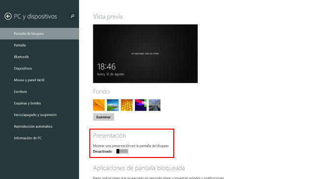 Personaliza w 8.1 |pantalla de bloqueo|