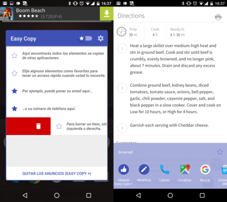 Easy Copy nos ayuda a gestionar todos lo que copiamos y pegamos en android