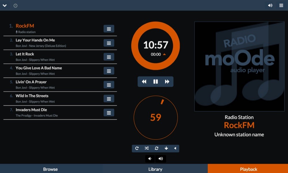 Moode Player puede reproducir también emisoras de radio por internet