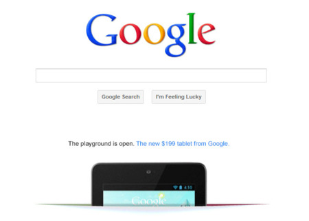 Google promociona al Nexus 7 en la página principal de su buscador