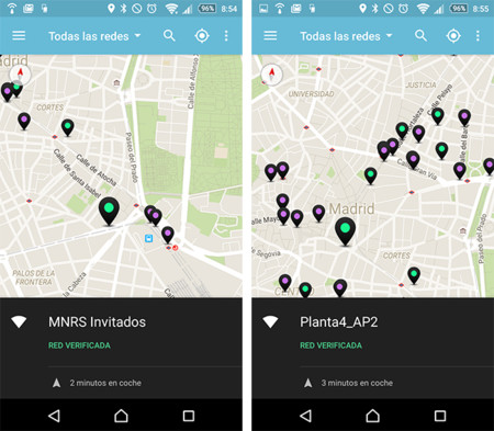 WiMan Free WiFi nos permite localizar conexiones desde un Android Wear