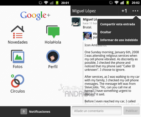 Google+ se actualiza, ahora en español y posibilidad de compartir publicaciones