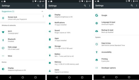 Conoce el renovado menú de ajustes de Android N