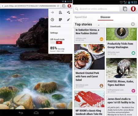 Opera 14 para Android, disponible, revolución casi total