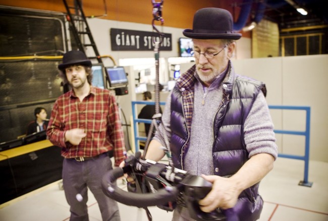 Peter Jackson y Steven Spielberg rodando Tintín