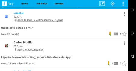 Ring, una nueva red social abierta y basada en la geolocalización