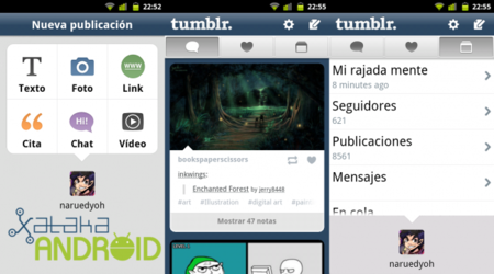 Tumblr para Android se actualiza totalmente renovado