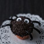 Arañas cupcakes. Receta de Halloween