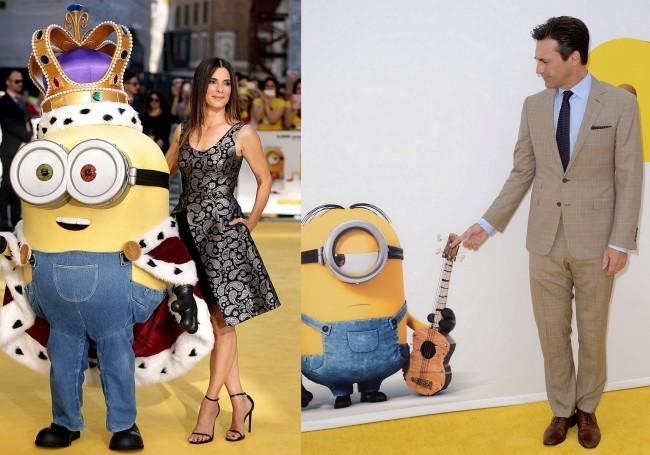 Sandra Bullock y Jon Hamm en la premiere