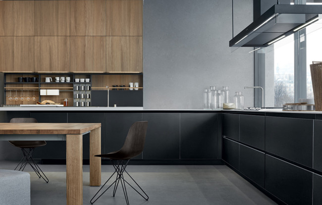 Madera y negro en la cocina: 18 ideas para una combinación ganadora