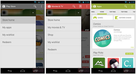 Google Play Store se actualizará a la versión 4.4 con un menú lateral, todavía en desarrollo
