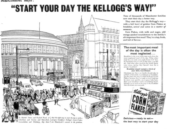 Mid 50s The First Kelloggs Press Ad Targeting Manchester 6176481