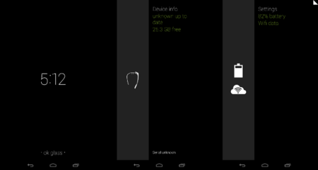 Así es el launcher de Google Glass en un Nexus 7
