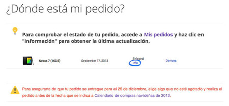 Pidiendo el Nexus 5 para que llegue a tiempo en Navidad